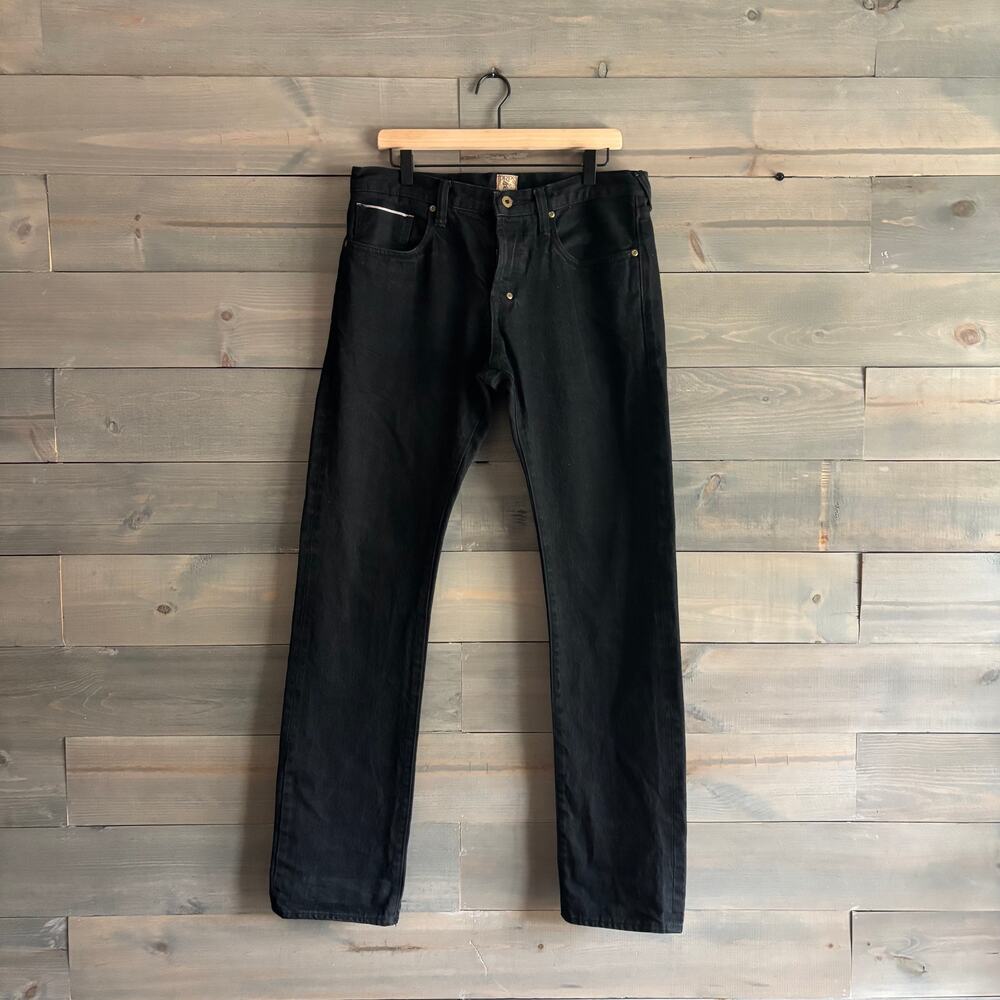 PRPS Goods & Co Demon Fit Black Japanese Selvedge Jeans Men's 33 Button Fly